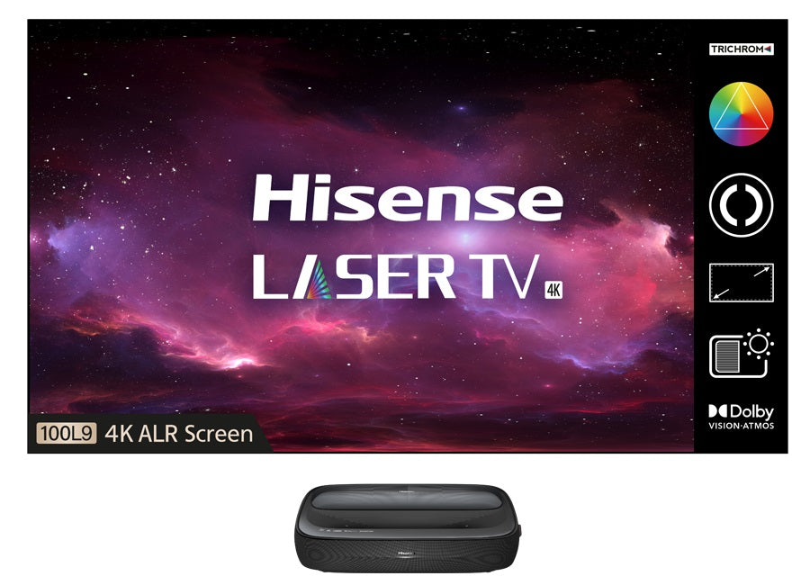 Hisense 100inch Laser TV with Screen Smart Laser TV Ultra Short Throw Projector with ALR Screen 100L9