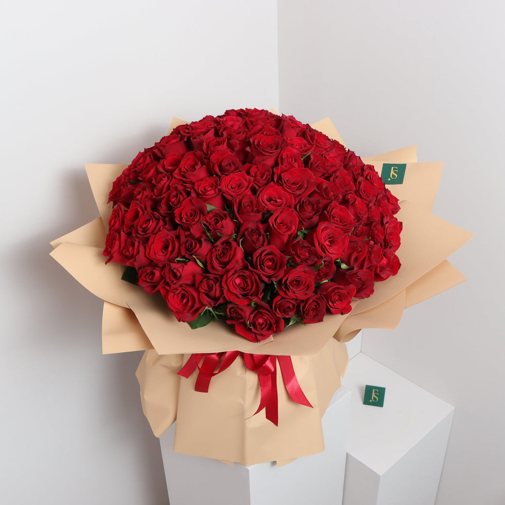 100 Signature Red Roses Bouquet