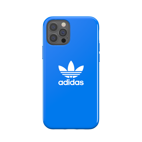 adidas SNAP Apple iPhone 12 / 12 Pro Trefoil Case - Back cover w/ Trefoil Design, Scratch &amp; Drop Protection w/ TPU Bumper, Wireless Charging Compatible - Bluebird