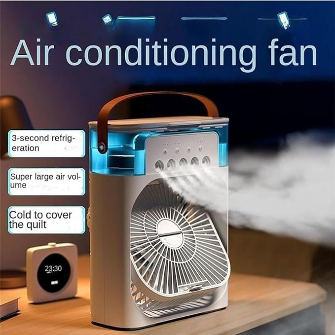 2 IN 1 DESK AIR HUMIDIFIER FAN LED COOLING FAN