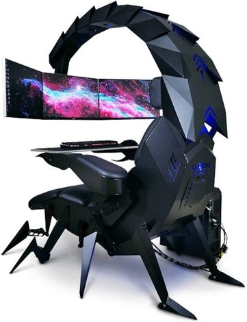 COOLBABY XZ-BLK Scorpion Gaming Chair Cockpit Sky Gaming Table and Chair Space Capsule lazy gaming chair three-screen all-in-one machine