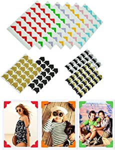 10 Sheets Photo Mounting Corners Stickers Self Adhesive Colorful Decor Picture Album Kraft Paper Stickers Protector -Multicolor