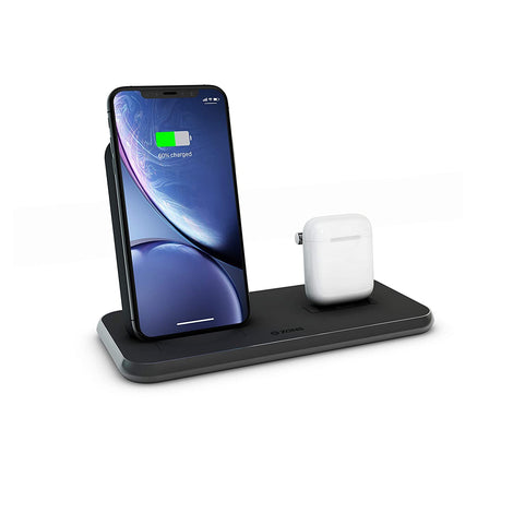 Zens - Aluminium Dual Wireless Charger + Dock 10W - Black