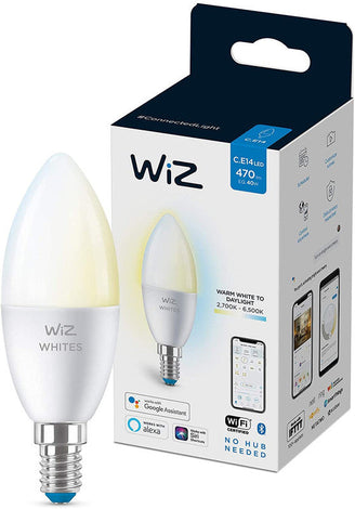 WiZ Tunable Whites C37 E14 - WiFi + Bluetooth Smart LED candle Bulb - (Compatible with Amazon Alexa and Google Assistant)