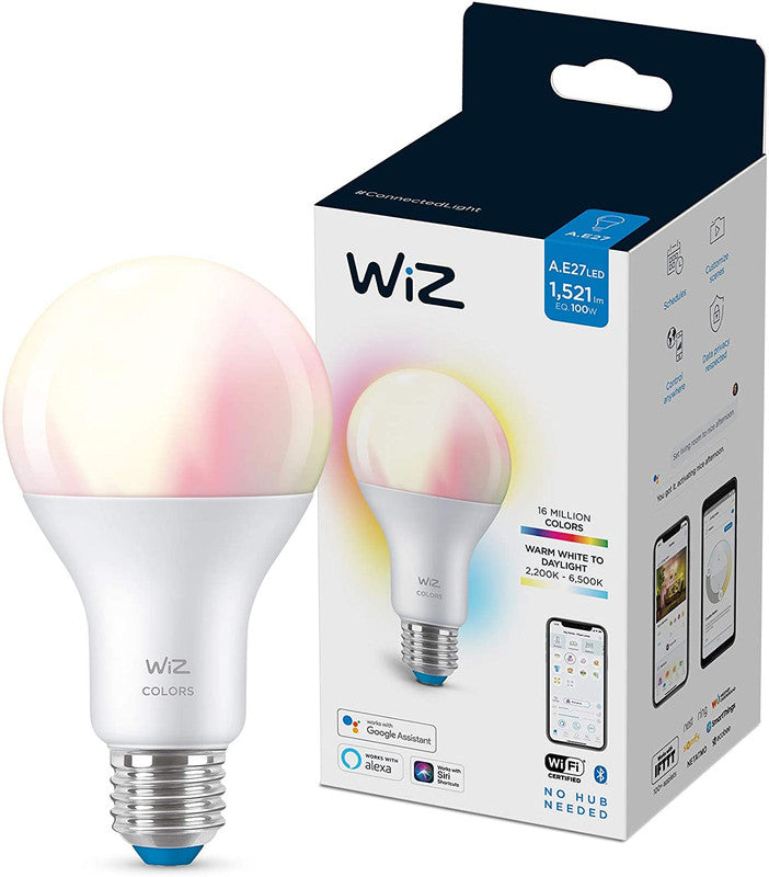 WiZ Colours & Tunable Whites A67 E27 - WiFi + Bluetooth Smart LED Bulb - (Compatible with Amazon Alexa and Google Assistant)