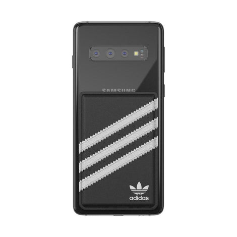 Adidas Originals Phone Pocket Universal Wallet Card Holder for iPhone, Samsung, Huawei &amp; other smartphones, Hold 1x card, wireless charging compatible - Black and White