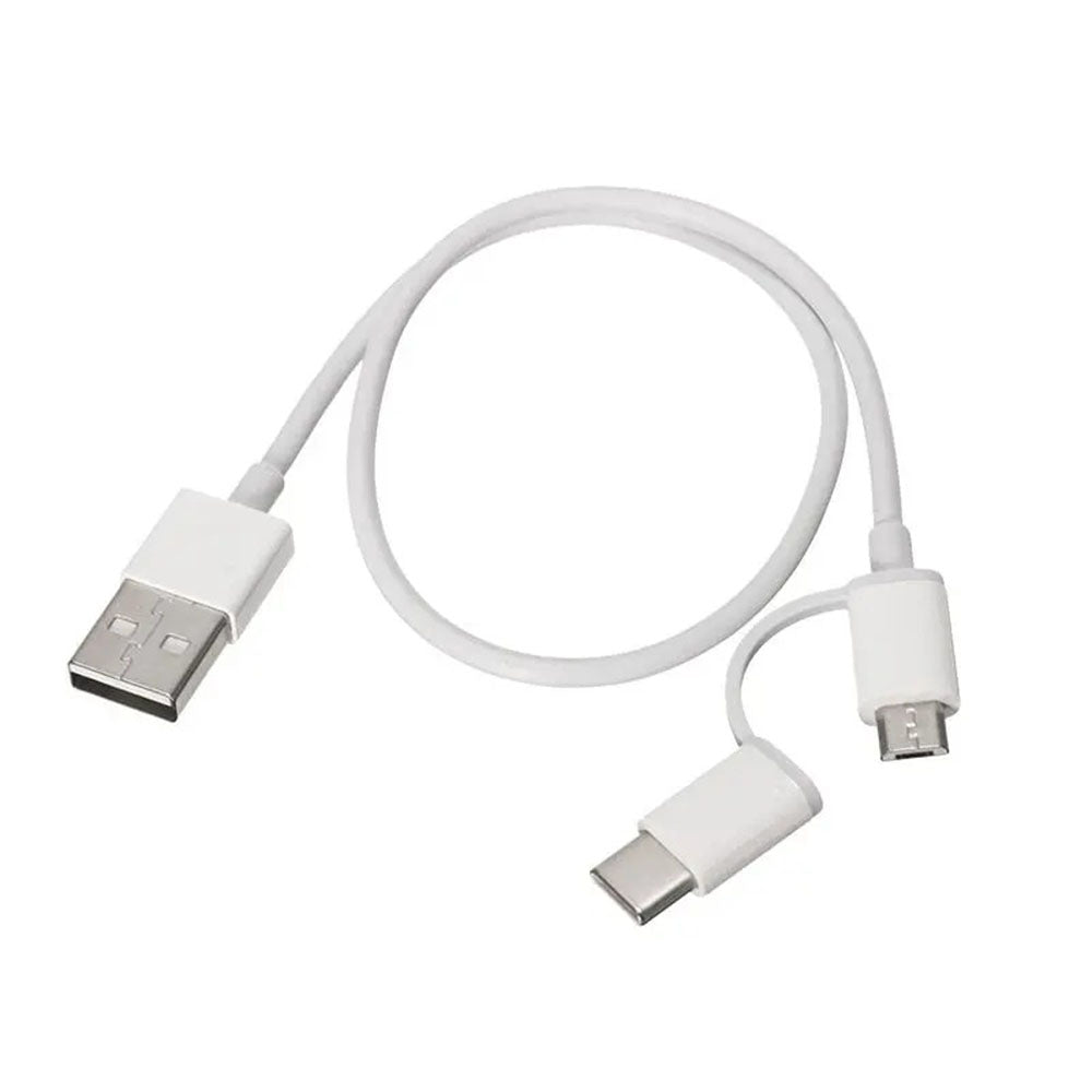 2-in-1 USB Cable [ Micro USB to Type C ] With Length 30cm for Google Pixel, OnePlus, Huawei, Samsung