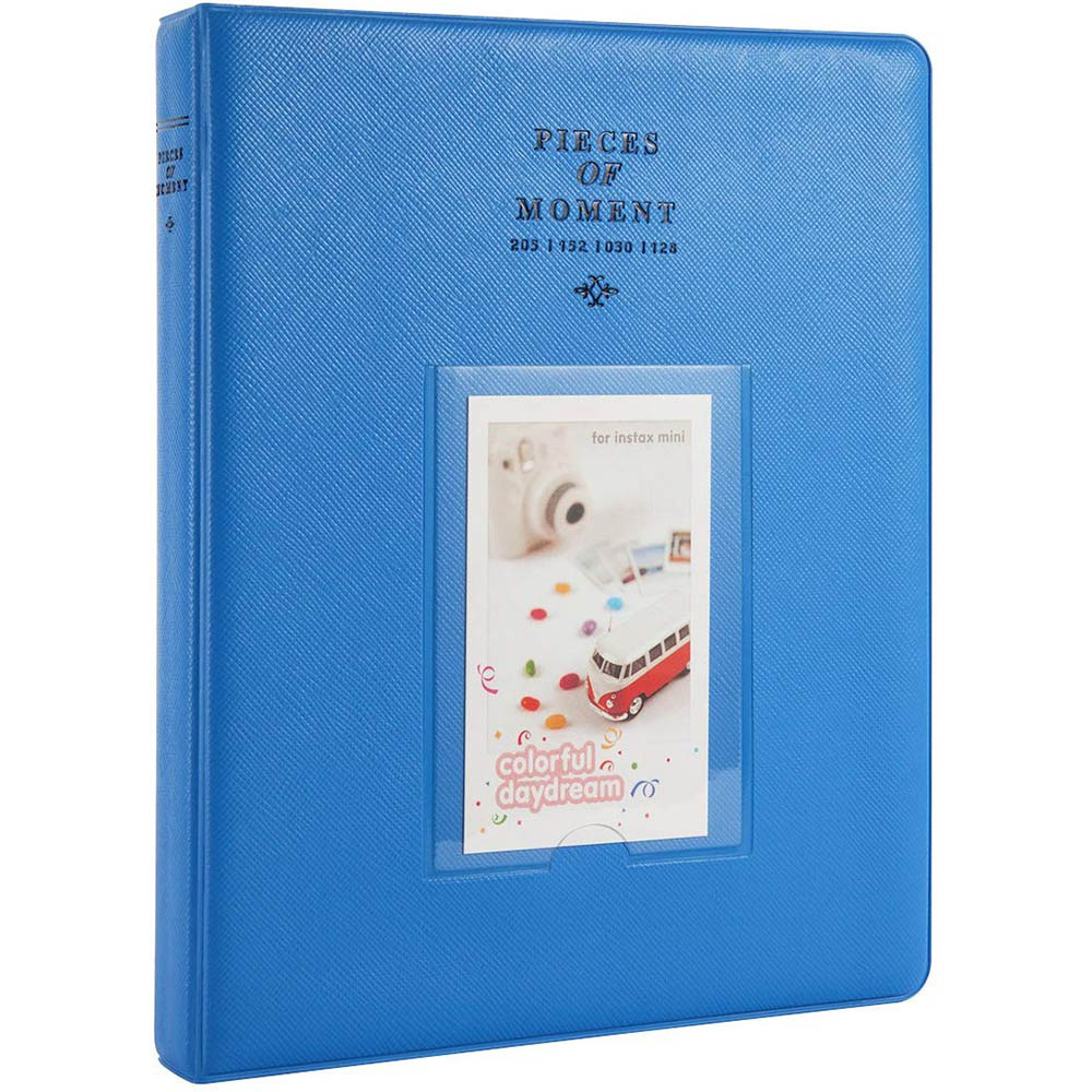 128 Pockets Mini Photo Album for Fujifilm Instax Mini 9 8 7 7S 50 70 90 / Instax SP-1/ Polaroid Instant Camera & Name Card - Blue