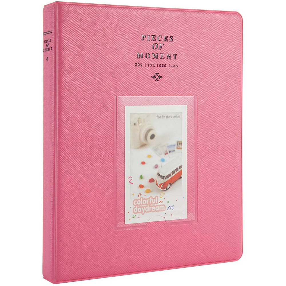 128 Pockets Mini Photo Album for Fujifilm Instax Mini 9 8 7 7S 50 70 90 / Instax SP-1/ Polaroid Instant Camera & Name Card - Flamingo Pink