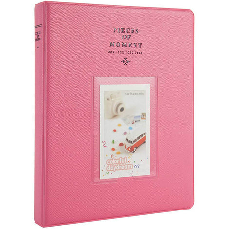 128 Pockets Mini Photo Album for Fujifilm Instax Mini 9 8 7 7S 50 70 90 / Instax SP-1/ Polaroid Instant Camera &amp; Name Card - Flamingo Pink