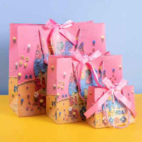 3D Pink Birthday Cake Bag - Medium 25x22x12cm