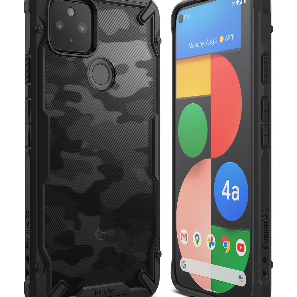 Google Pixel 4a 5G Case Cover| Fusion-X Series| Camo Black