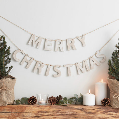 Wooden Merry Christmas Bunting