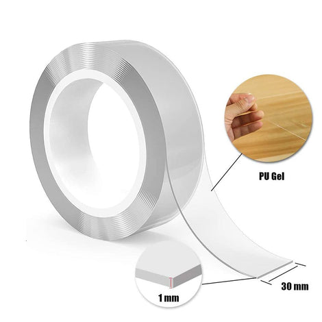 3M Strong Adhesive Double Sided Tape Heavy Duty for Kitchen and Home Use, Transparent Traceless Acrylic Tape