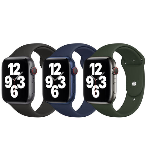 [3 Pack] Silicone Sport Bands For Apple Watch Band 38mm 40mm 41mm