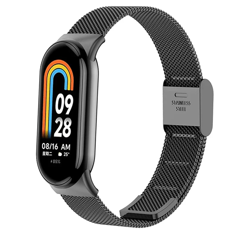 Xiaomi Mi Band 8 Milanese Strap with Adjustable Buckle  | Black