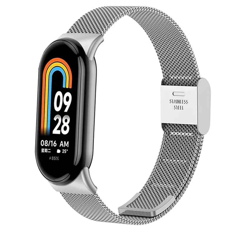 Xiaomi Mi Band 8 Milanese Strap with Adjustable Buckle  | Silver