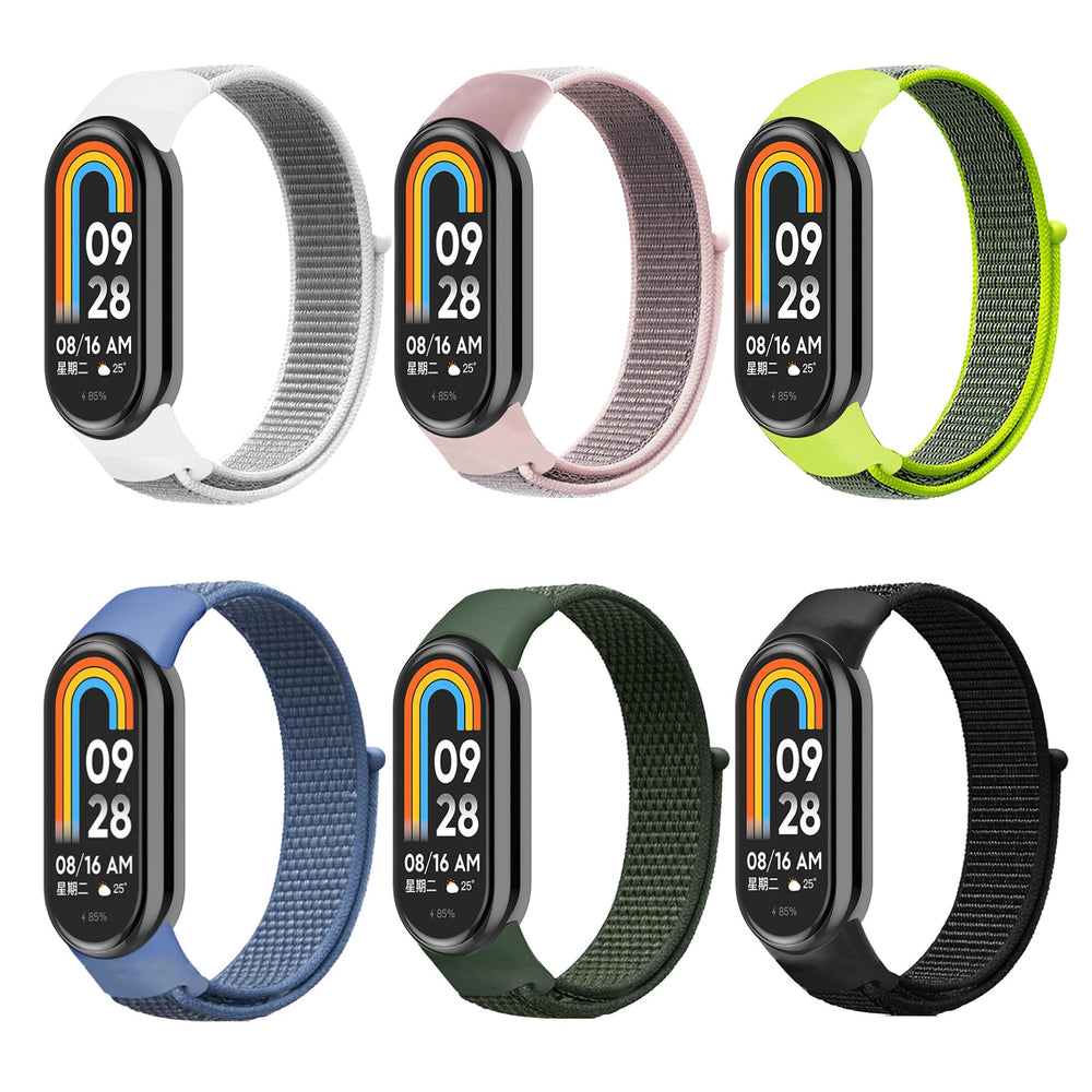 [Pack of 6] Nylon Loop Straps For Xiaomi Mi Band 8 (Multicolor)