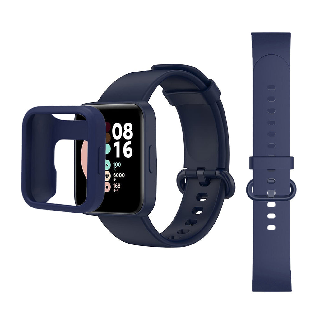 Xiaomi Redmi Watch 2 Lite Band + Watch Case| Silicone Straps Wristband Sport Band |  Dark Blue