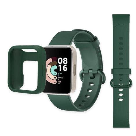 Xiaomi Redmi Watch 2 Lite Band + Watch Case| Silicone Straps Wristband Sport Band |  Dark Green