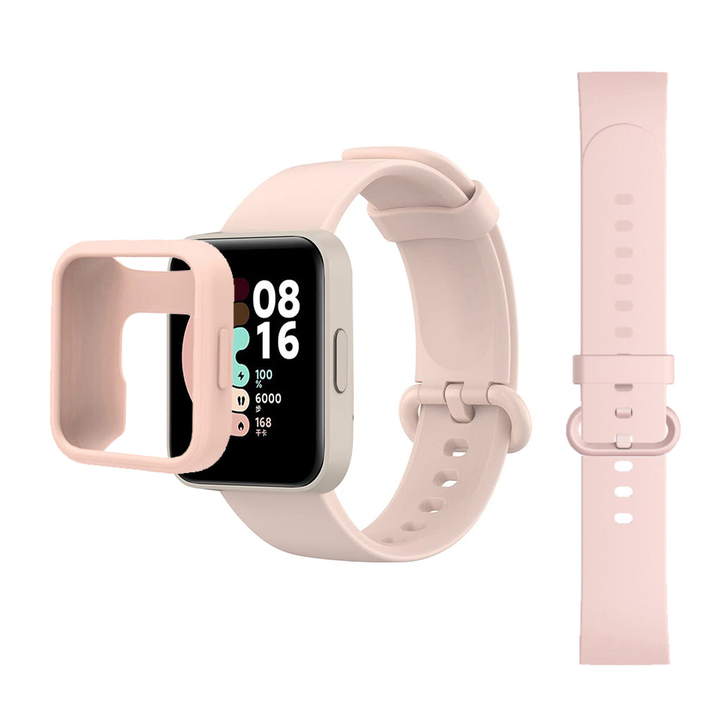 Xiaomi Redmi Watch 2 Lite Band + Watch Case| Silicone Straps Wristband Sport Band |  Pink