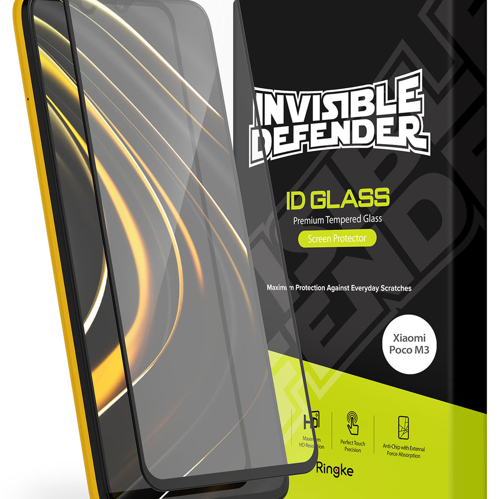 Xiaomi Poco M3 Screen Protector| Invisible Defender Full Coverage| Black