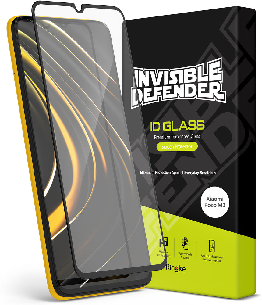 Xiaomi Poco M3 Screen Protector| Invisible Defender Full Coverage| Black