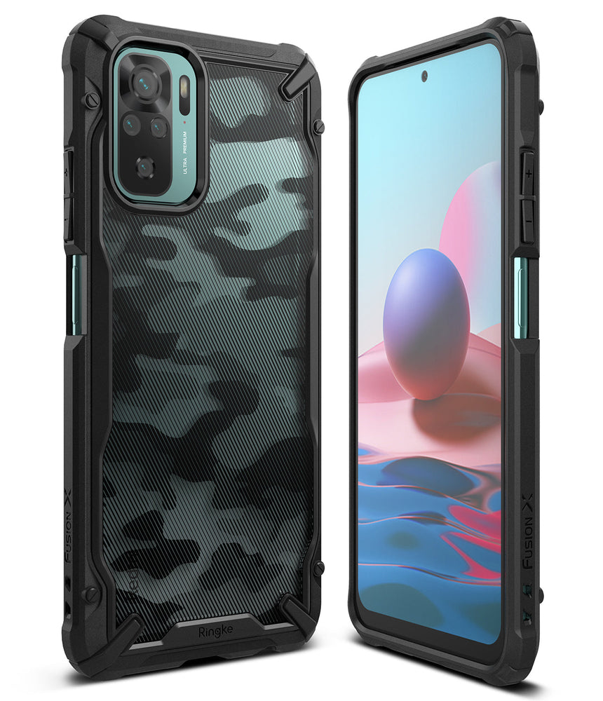 Xiaomi Redmi Note 10 / 10S Case Cover| Fusion-X Series| Camo Black