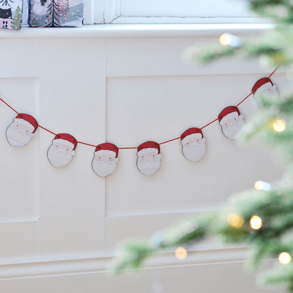 Wooden Santa Bunting