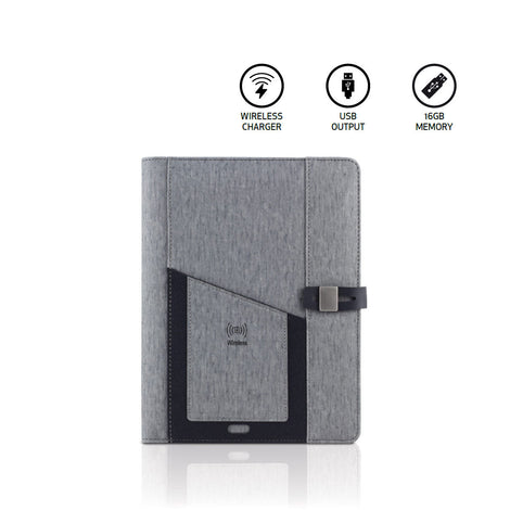 A5 Folder With Built-In Wireless Powerbank Style 2