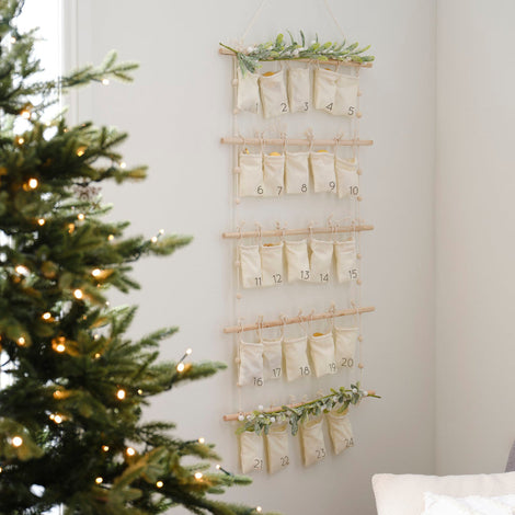 Advent Calendar - Hanging Fill Your Own Bags with Foliage