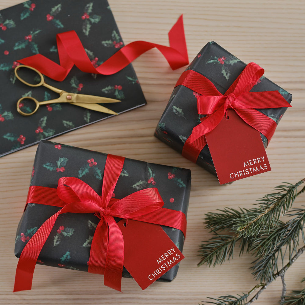 Wrap Kit - Holly Print - Green, Red and Gold