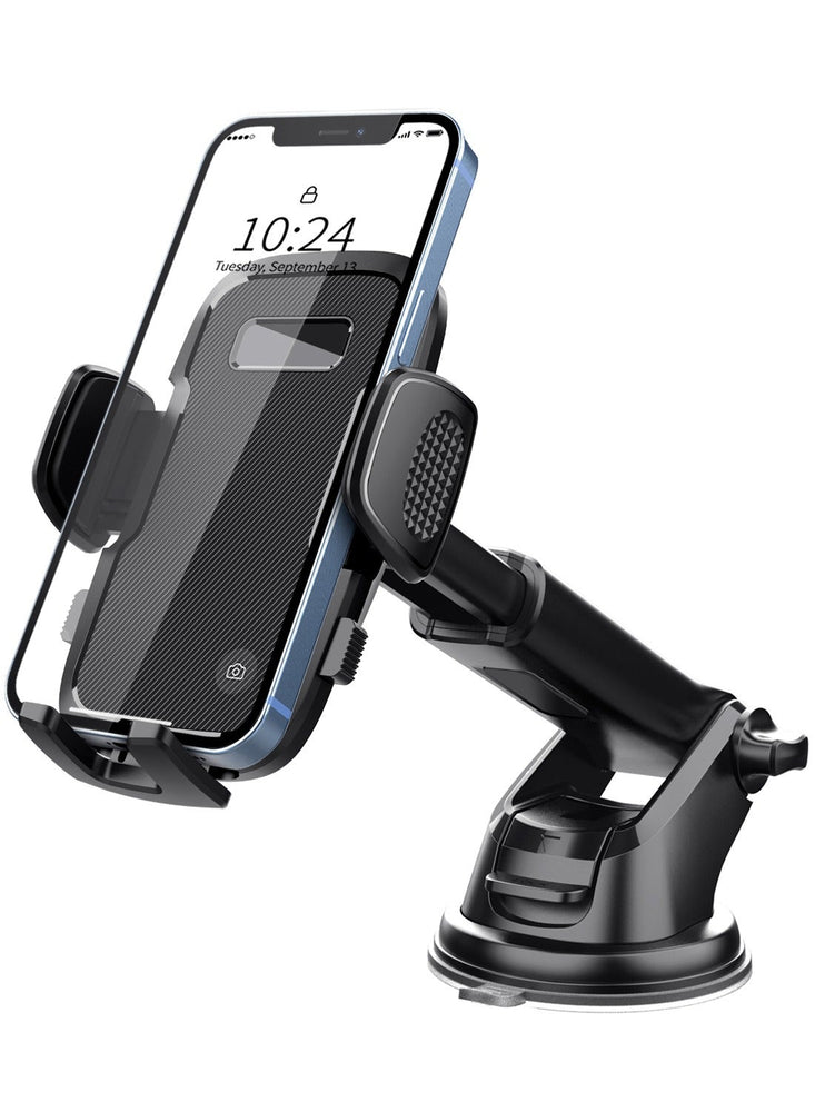 Phone Holder Car Mount - Powerful Suction, Dashboard/Windshield/Air Vent Mount, Universal Accessories, Thick Cases Friendly, Automobile Cell Phone Holder for iPhone Smartphones