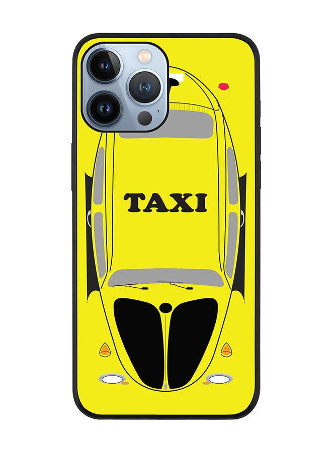 Rugged Black edge case for Apple iPhone 13 Pro Max Slim fit Soft Case Flexible Rubber Edges Anti Drop TPU Gel Thin Cover - Yellow Taxi