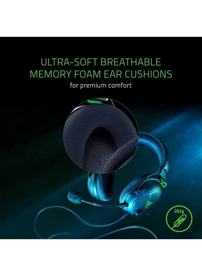 Razer BlackShark V2 Gaming Headset, THX 7.1 Spatial Surround Sound, 50mm Drivers, Detachable Mic, PC, PS4, Nintendo Switch, 3.5 mm Headphone Jack & USB DAC - Classic Black