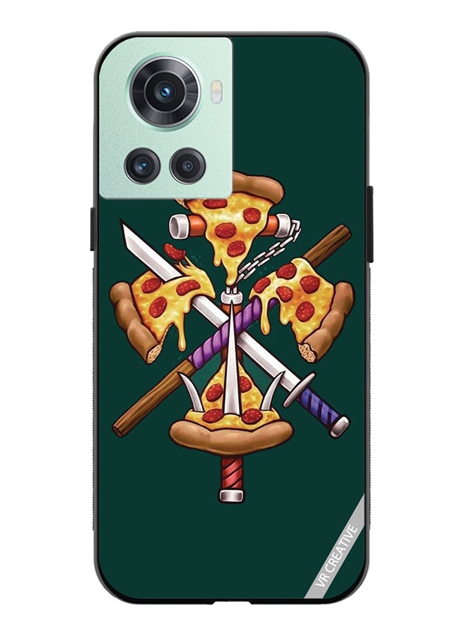 Protective Case Cover For OnePlus Ace Pizza Sword Design Multicolour