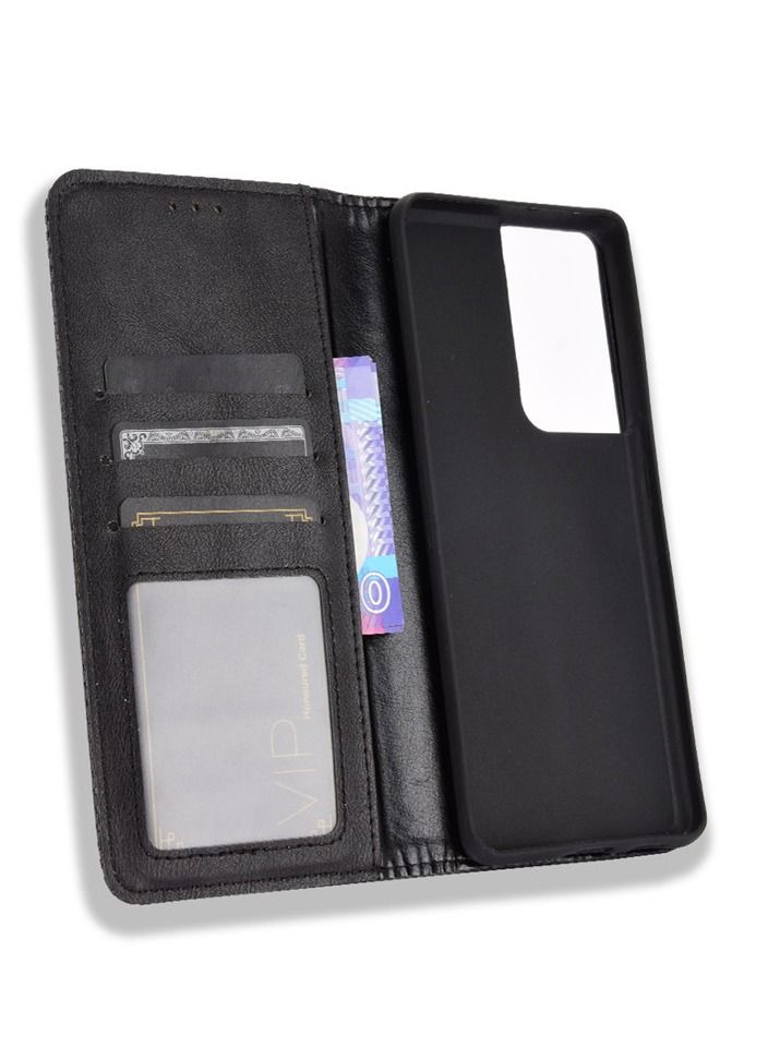 Suitable for Samsung Galaxy S21 ultra mobile phone case, mobile phone leather case, magnetic suction flip card