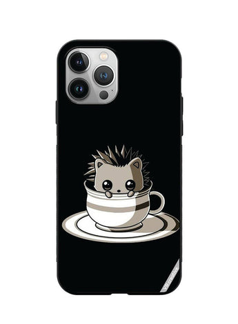 Protective Case Cover For Apple iPhone 12 Pro Cat In A Cup Design Multicolour