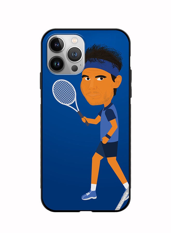 Protective Case Cover For Apple iPhone 12 Pro Tennis Player Male Character Design Multicolour