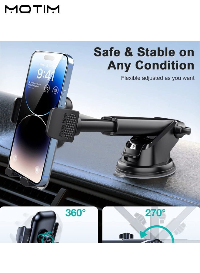 Car Phone Holder for Dashboard Windshield Mobile Holder Car Mobile Mount Compatible with Most Phones