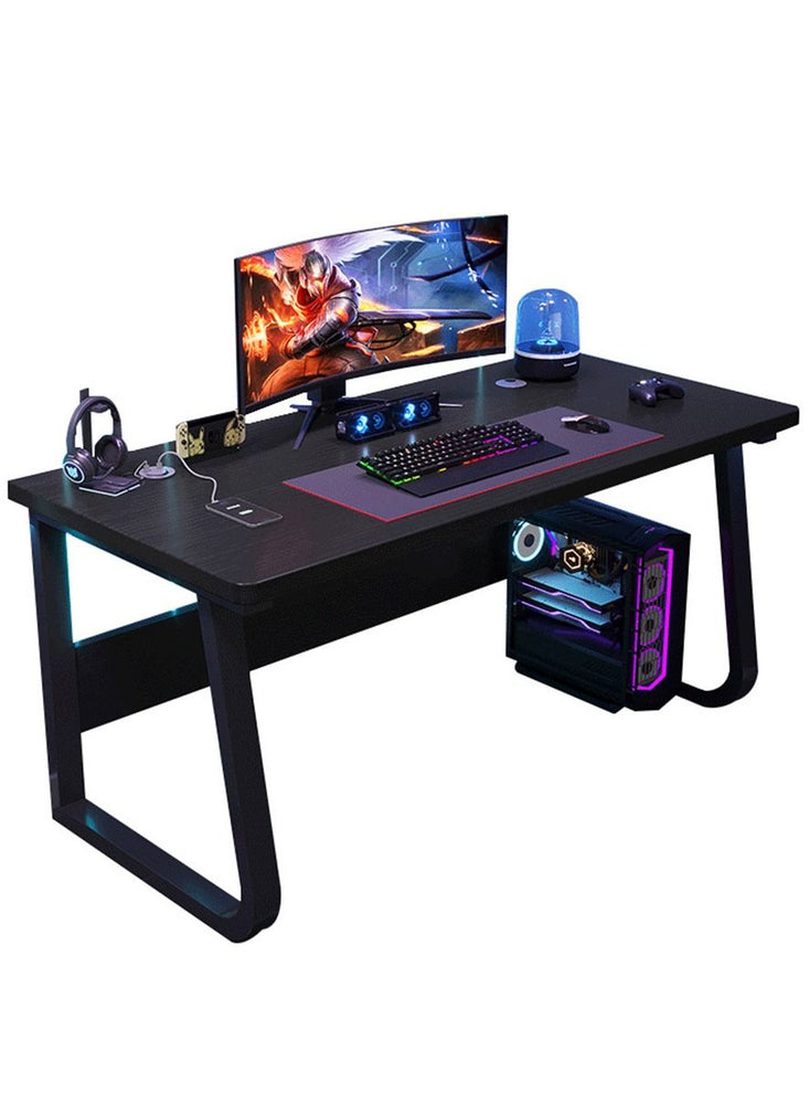 U-shaped Gaming Desk with  USB Ports,Morden Desk For Small Space ,Black(80*75*60)