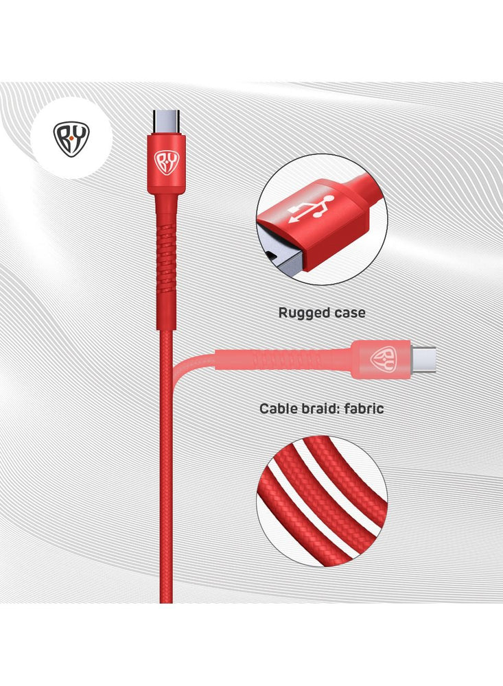 USB C Cable 2M 3A Fast Charging Cable USB Type C Charger Compatible for Samsung S21 S20 Huawei P30 P20 Xiaomi Mi Ultra A2 Mi 9 etc QC3.0 Red Color