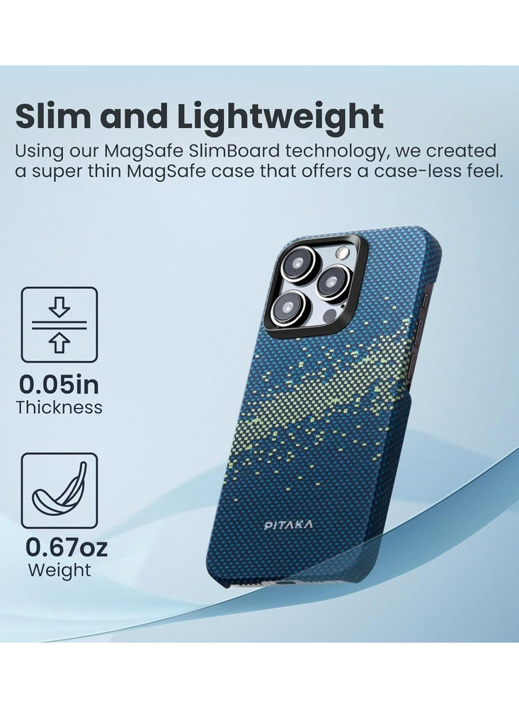 Case for iPhone 15 Pro Compatible with MagSafe, Slim & Light iPhone 15 Pro Case 6.1-inch with a Case-Less Touch Feeling, 1500D Aramid Fiber Made [StarPeak MagEZ Case 4 - Milk Way Galaxy]