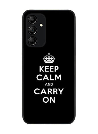 Rugged Black edge case for Samsung Galaxy A54 5G Slim fit Soft Case Flexible Rubber Edges Anti Drop TPU Gel Thin Cover - Keep calm and carry on