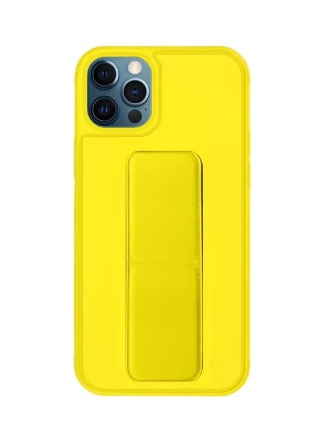 Protective Case Cover With Finger Grip Stand For Apple iPhone 11 Pro Yellow