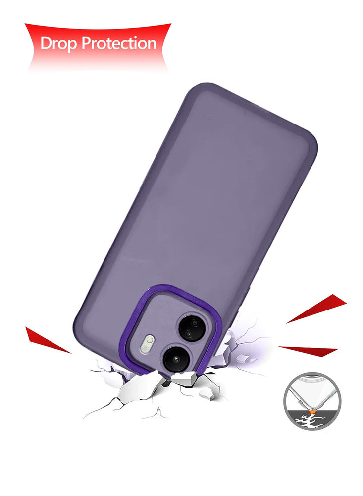 Soft Transparent TPU Silicone Ultra Thin Phone Stylish Electroplated Camera Border Case Cover For Xiaomi Redmi 13C 4G 2023 Purple