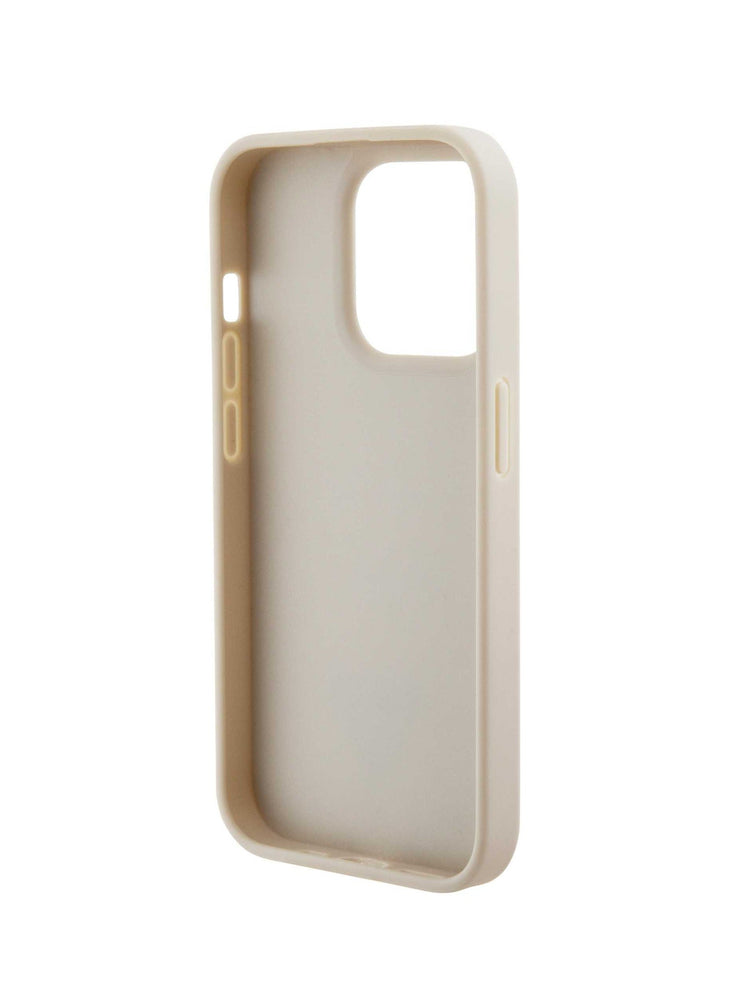 Guess Croco Case with Triangle Logo for iPhone 15 Pro - Gold