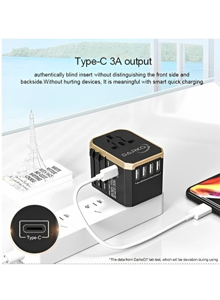 Universal Travel Adapter - International Power Adapter 4 USB Ports Fast Charging