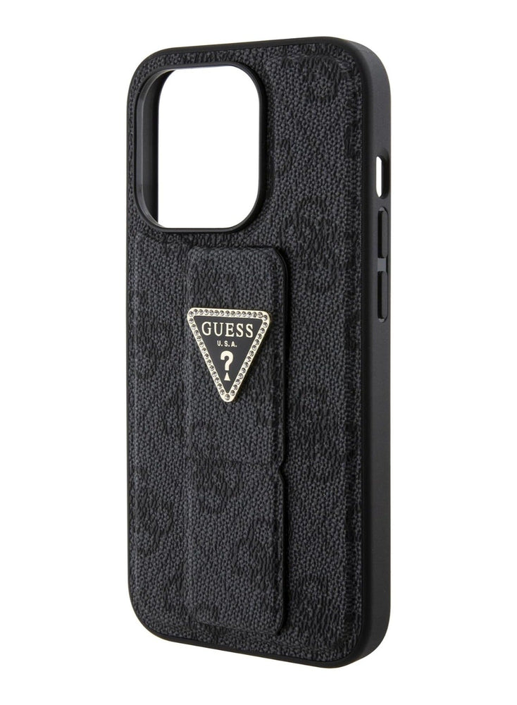 Guess Gripstand PU leather Case For iPhone 15 Pro Max (Black)