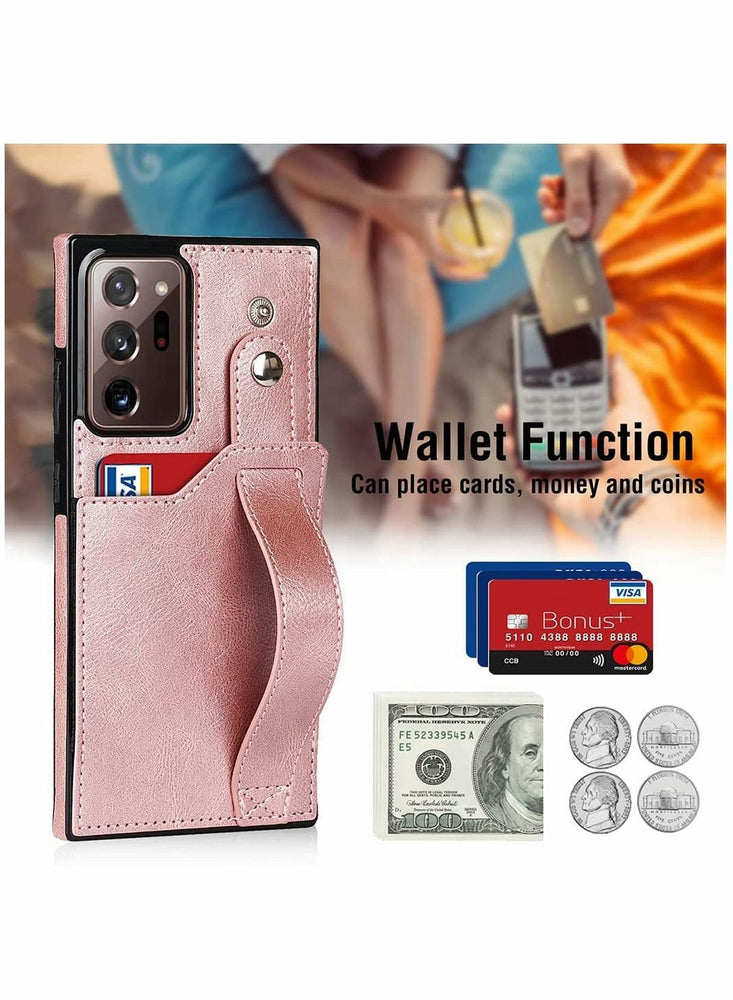 Case for Samsung Note 20 Ultra Wallet with Adjustable Wrist Strap Kickstand PU Leather Credit Card Holder Hybrid Protective Cover Galaxy 5G 6.9